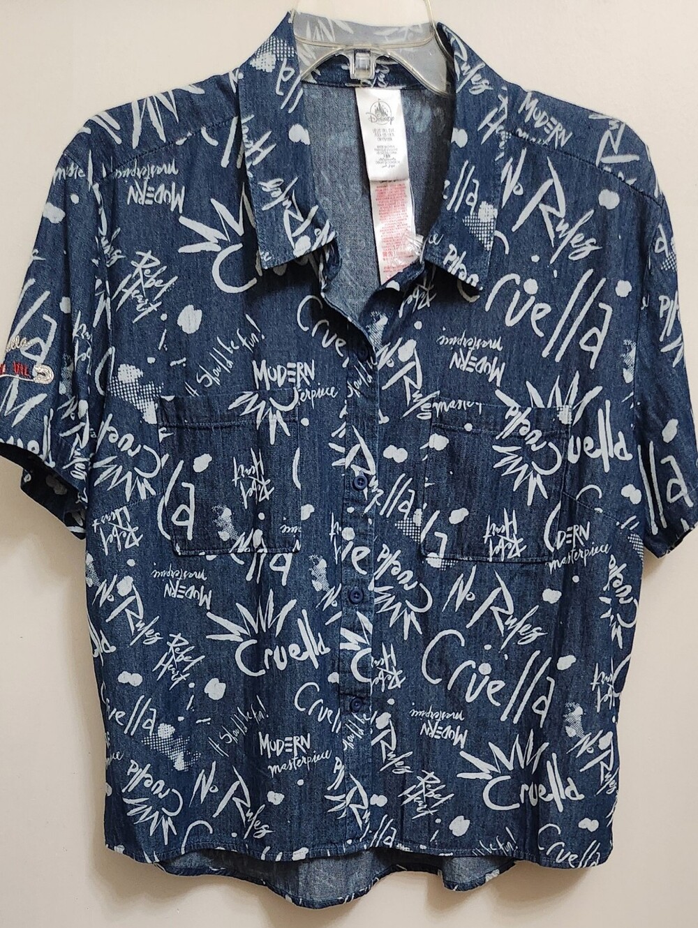 **NEW** Disney Parks Her Universe Cruella De Vil Women's Blouse Top Shirt Large